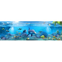 Paysage fond marin grand panoramique - Mer glaciaire et mer tropicale