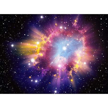 Décoration plafond - Nuage multicouleur et les étoiles dans l'univers