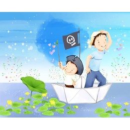 papier peint enfant bateau pirate