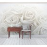 Papier peint photo romantique - Les roses blanches