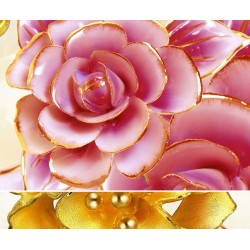 Décoration appartement temoin - Revêtement de sol 3D les fleurs de  rose et les perles sur marbre effet bas relief
