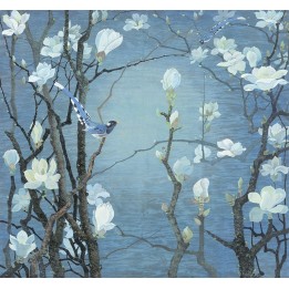 chinese wallpaper papier peint chinois zen personnalisable les magnolias et les oiseaux
