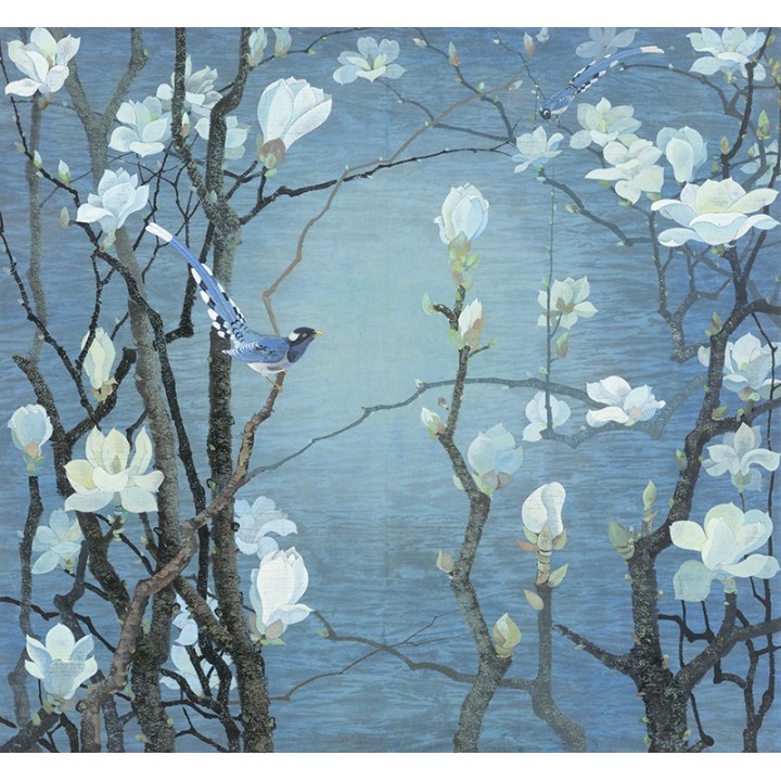 chinese wallpaper papier peint chinois zen personnalisable les magnolias et les oiseaux