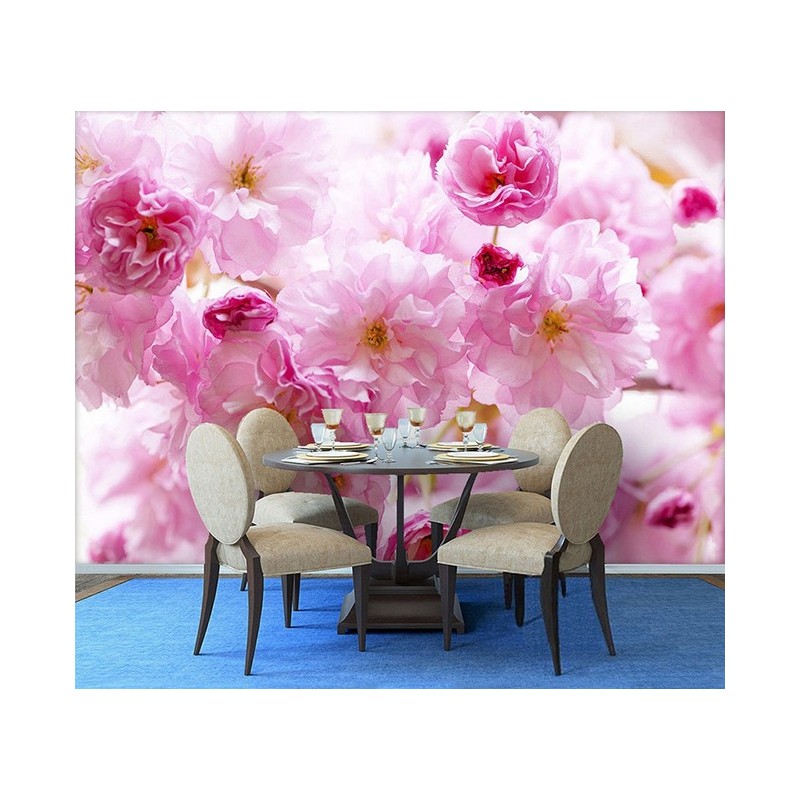 Papier peint photo romantique macrophotographie - Les fleurs de cerisier