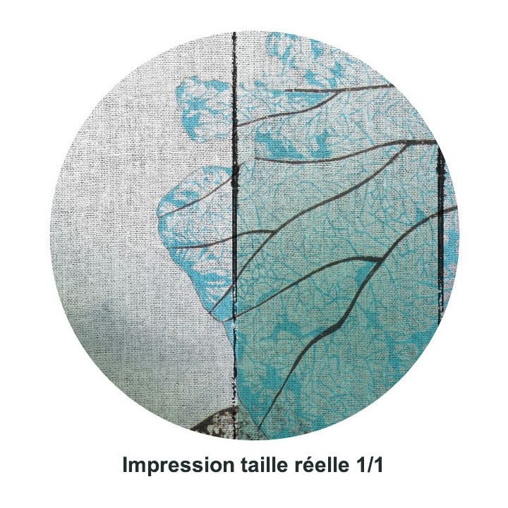 Tapisserie japonaise zen aspect ancien effet sur textile - Les lotus bleus
