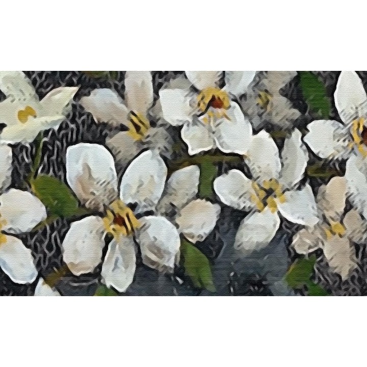 Papier peint vintage tapisserie florale - Les camélias et les tulipes