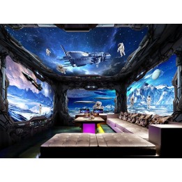 Décoration murale 3D grand panoramique - Dans le vaisseau spatial