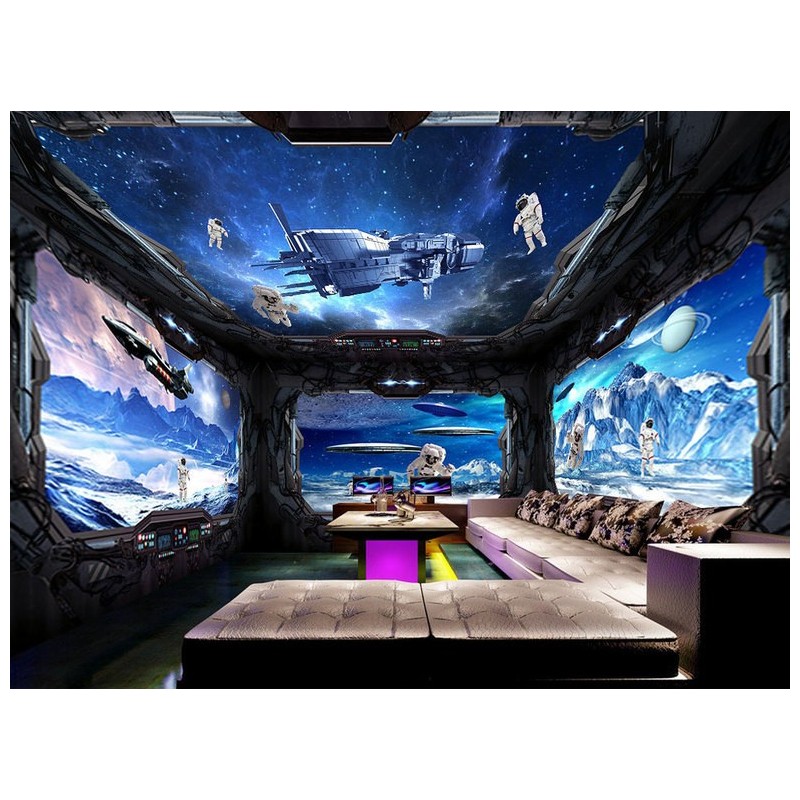 Décoration murale 3D grand panoramique - Dans le vaisseau spatial