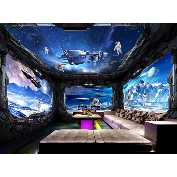 Décoration murale 3D grand panoramique - Dans le vaisseau spatial