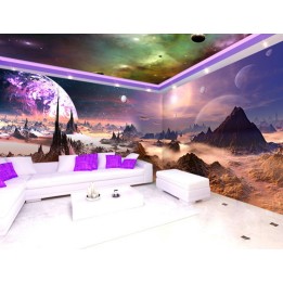 Décoration murale grand panoramique paysage univers - Dans une autre planète