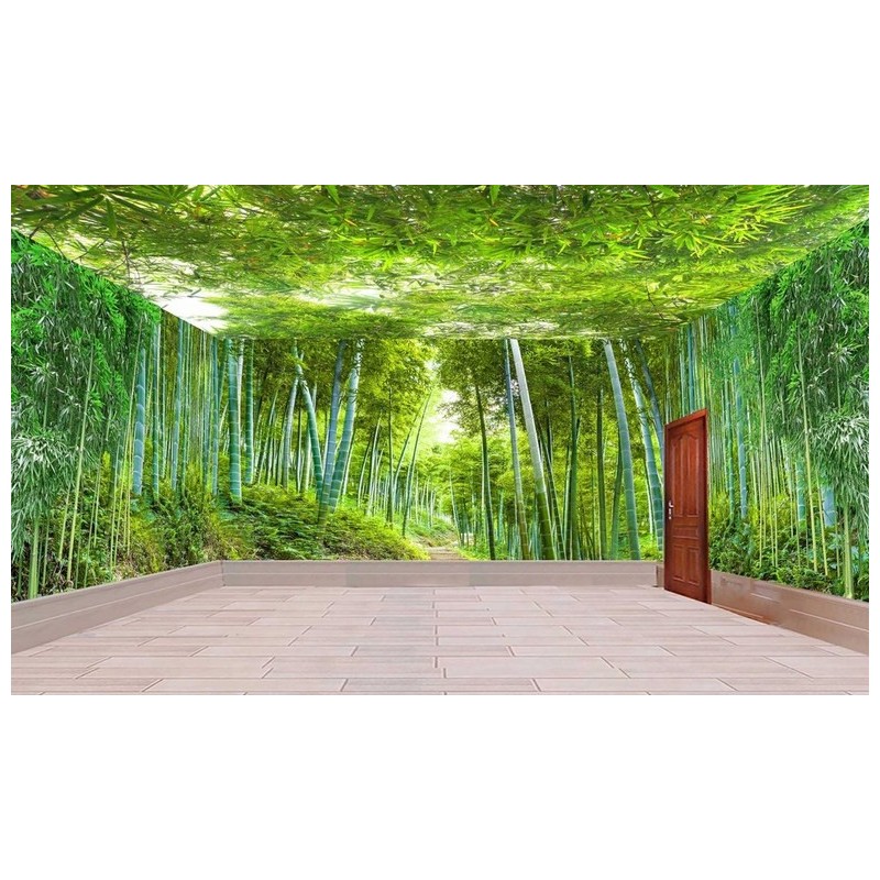papier peint photo intissé personnalisé tapisserie murale xxl la forêt de  bambou