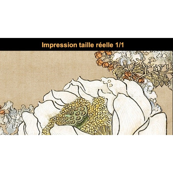 Peinture asiatique aspect ancien tapisserie florale - Les fleurs florissantes