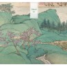 Papier peint d'artiste peinture japonaise ton vert - Paysage de printemps