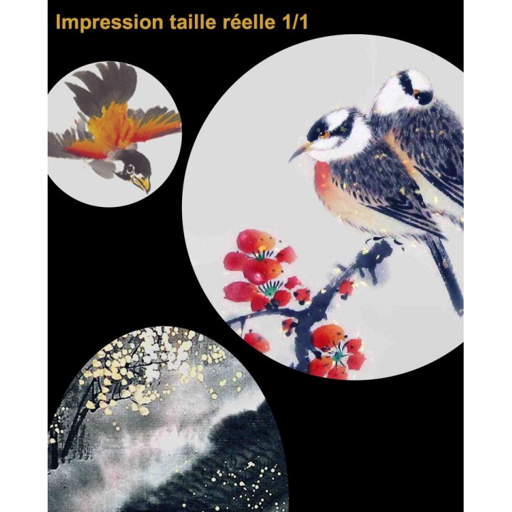 Papier peint d'artiste peinture à l'encre de Chine - Village de pêcheur dans la nuit