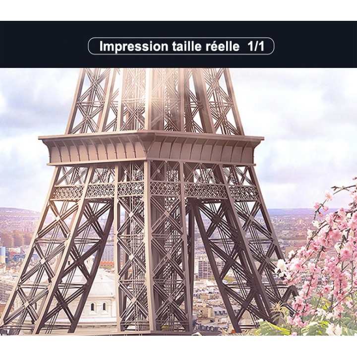 Papier peint romantique trompe l'œil 3D - Paysage magnifique de Paris