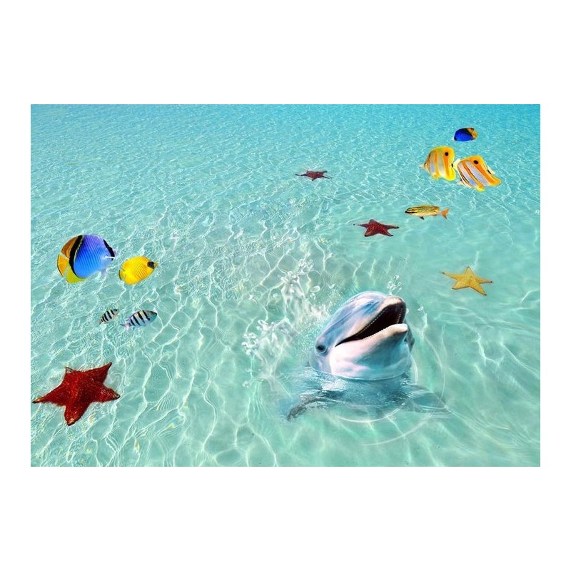 Revêtement sol trompe l'œil 3D - Le dauphin