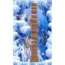 Revêtement de sol trompe l'œil 3D - Passerelle sur le trou glacé