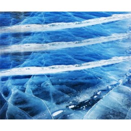 Revêtement de sol salle de bain trompe l'œil 3D - La glace bleue