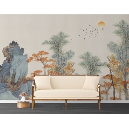 Papier peint japonais - Les arbres d'automne