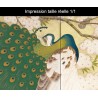 Papier peint japonais issu d'un ukiyo-e - Les paons et le cerisier