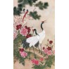 Peinture chinoise zen fleurs et oiseaux - Les grues, les pivoines et les oiseaux
