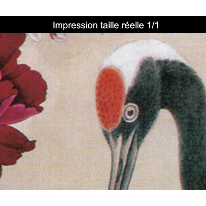 Peinture chinoise zen fleurs et oiseaux - Les grues, les pivoines et les oiseaux