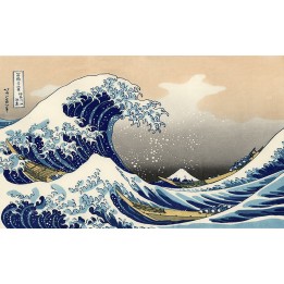 Papier peint japonais 2 volets issu d'un ukiyo-e - Les vagues