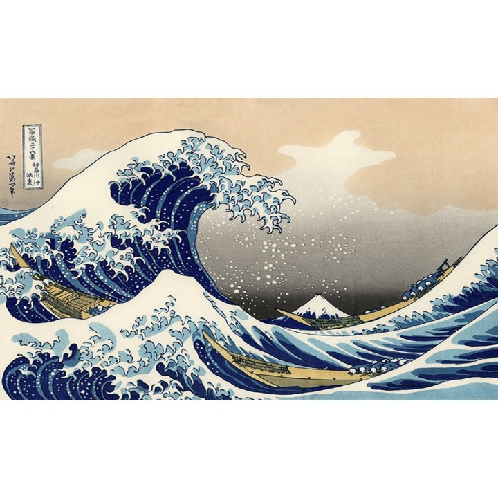 Papier peint japonais 2 volets issu d'un ukiyo-e - Les vagues
