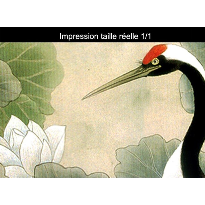 Peinture chinoise zen - Les grues dans l'étang avec les lotus