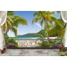 Paysage tropical trompe l'oeil 3D - La plage est devant mon balcon