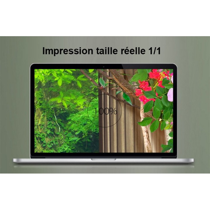 Papier peint photo trompe l'œil 3D format portrait (vertical) - Jardin floral avec chute d'eau