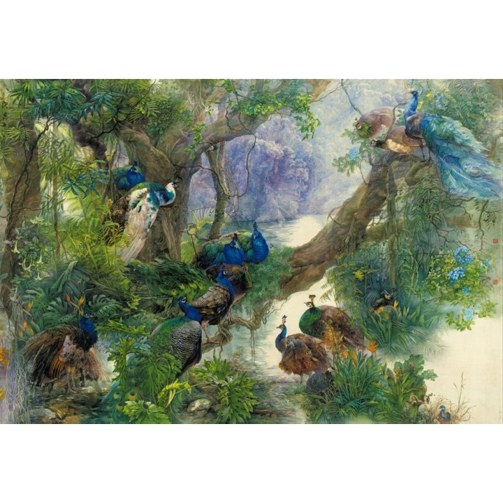 tapisserie asiatique papier peint personnalisé paon peacock