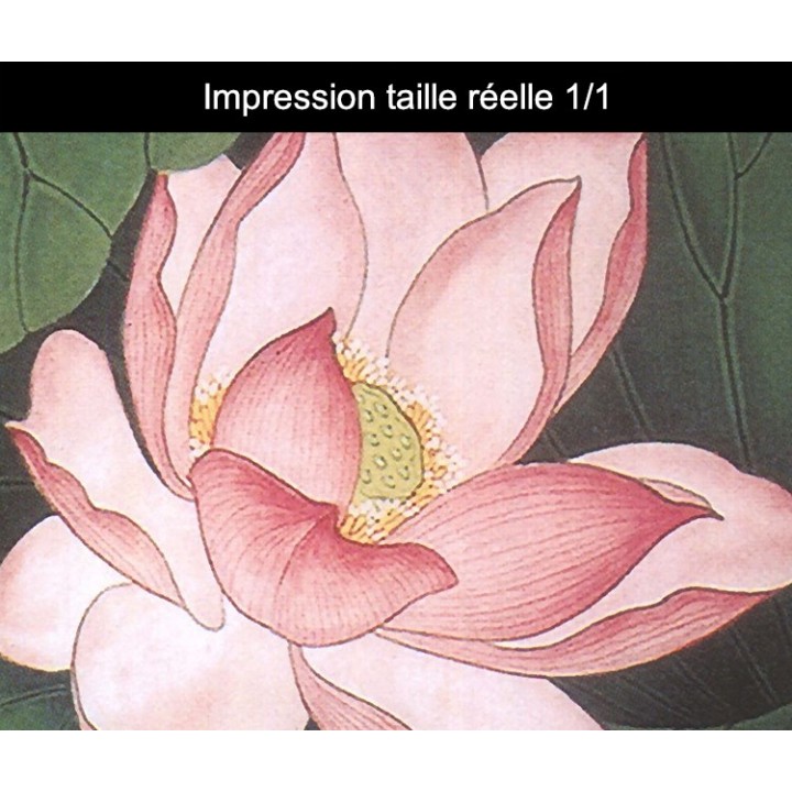 Peinture asiatique fleurs et oiseaux format portrait (vertical) - Les lotus roses et les canards dans l'étang