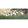 Peinture chinoise ancienne tapisserie vintage - Les Grues annoncent le printemps
