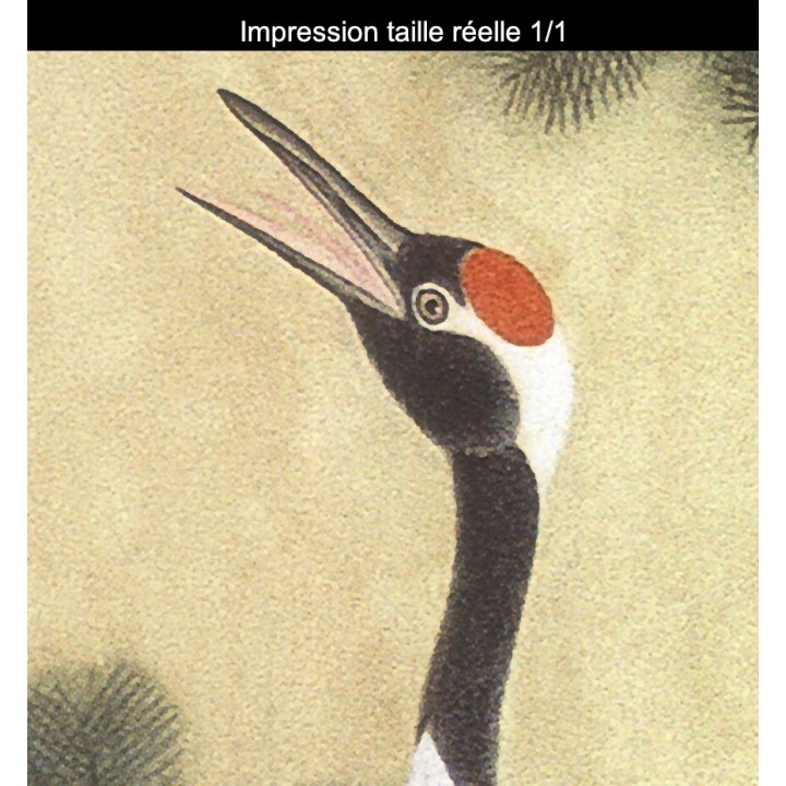 Peinture chinoise ancienne tapisserie vintage - Les Grues annoncent le printemps
