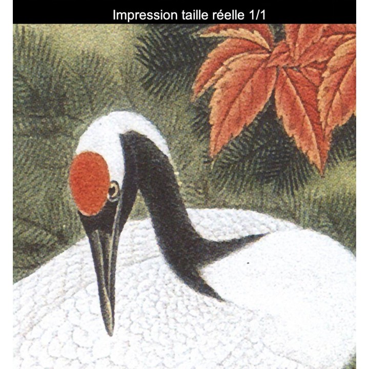 Peinture chinoise ancienne tapisserie vintage - Les Grues annoncent le printemps