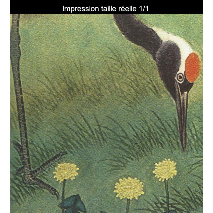 Peinture chinoise ancienne tapisserie vintage - Les Grues annoncent le printemps