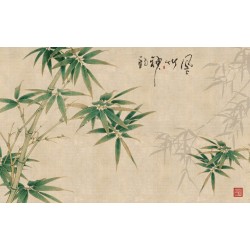 Peinture chinoise ancienne tapisserie asiatique zen - Les bambous