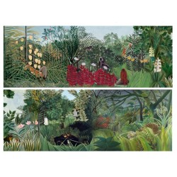 Tapisserie tropicale grand format panoramique - Les animaux dans la jungle