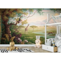 Papier peint d'artiste - Paysage combiné de la savane et la jungle