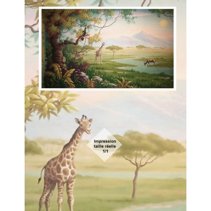 Papier peint d'artiste - Paysage combiné de la savane et la jungle
