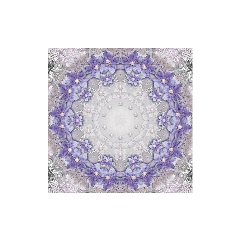 Décor plafond romantique - Les fleurs violettes, les perles et la dentelle