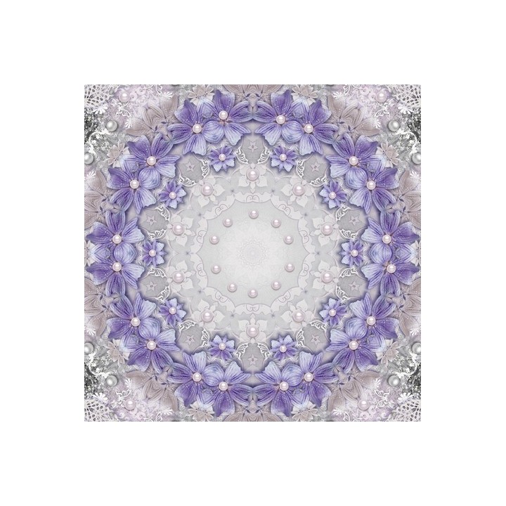 Décor plafond romantique - Les fleurs violettes, les perles et la dentelle