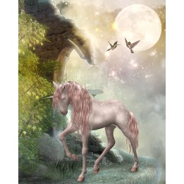 papier peint fantaisie personnalisable cheval unicorne dans la nuit