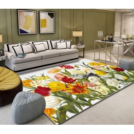 Tapis sol moderne multicouleur - Les fleurs de printemps