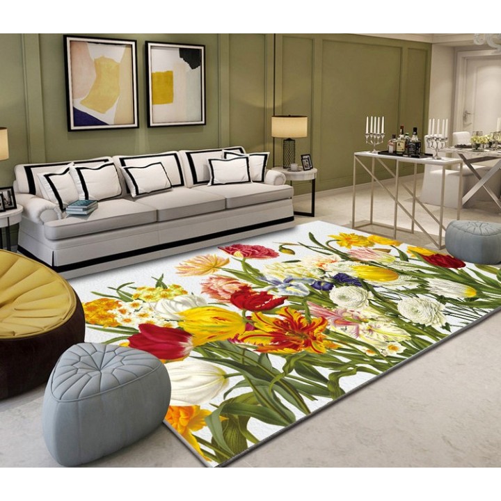 Tapis sol moderne multicouleur - Les fleurs de printemps