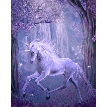 Papier peint romantique-Cheval unicorne dans la nuit 3