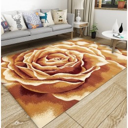 Tapis sol floral art moderne - Rose jaune