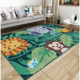 Tapis sol pour enfant - Les animaux dans la forêt, éléphant, lion, singe, girafe
