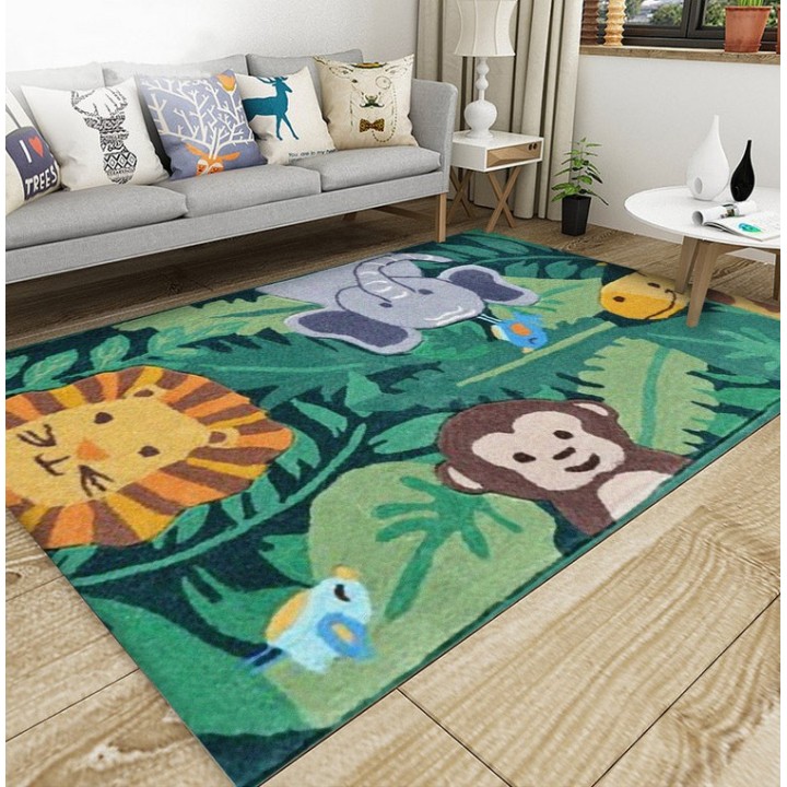 Tapis sol pour enfant - Les animaux dans la forêt, éléphant, lion, singe, girafe